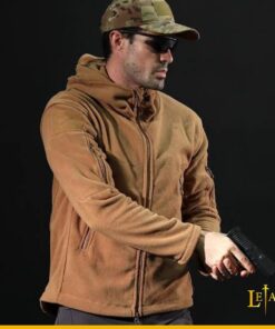 Casaca polar táctica de invierno - 6 bolsillos y gorro integrado - Marca ESDY